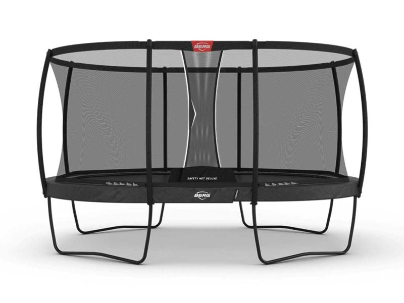 BERG Trampolin Grand Champion Regular 470 Grey mit AirFlow Pro inkl. Sicherheitsnetz Deluxe