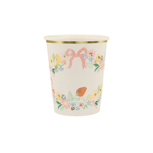 Elegant Floral Pappbecher