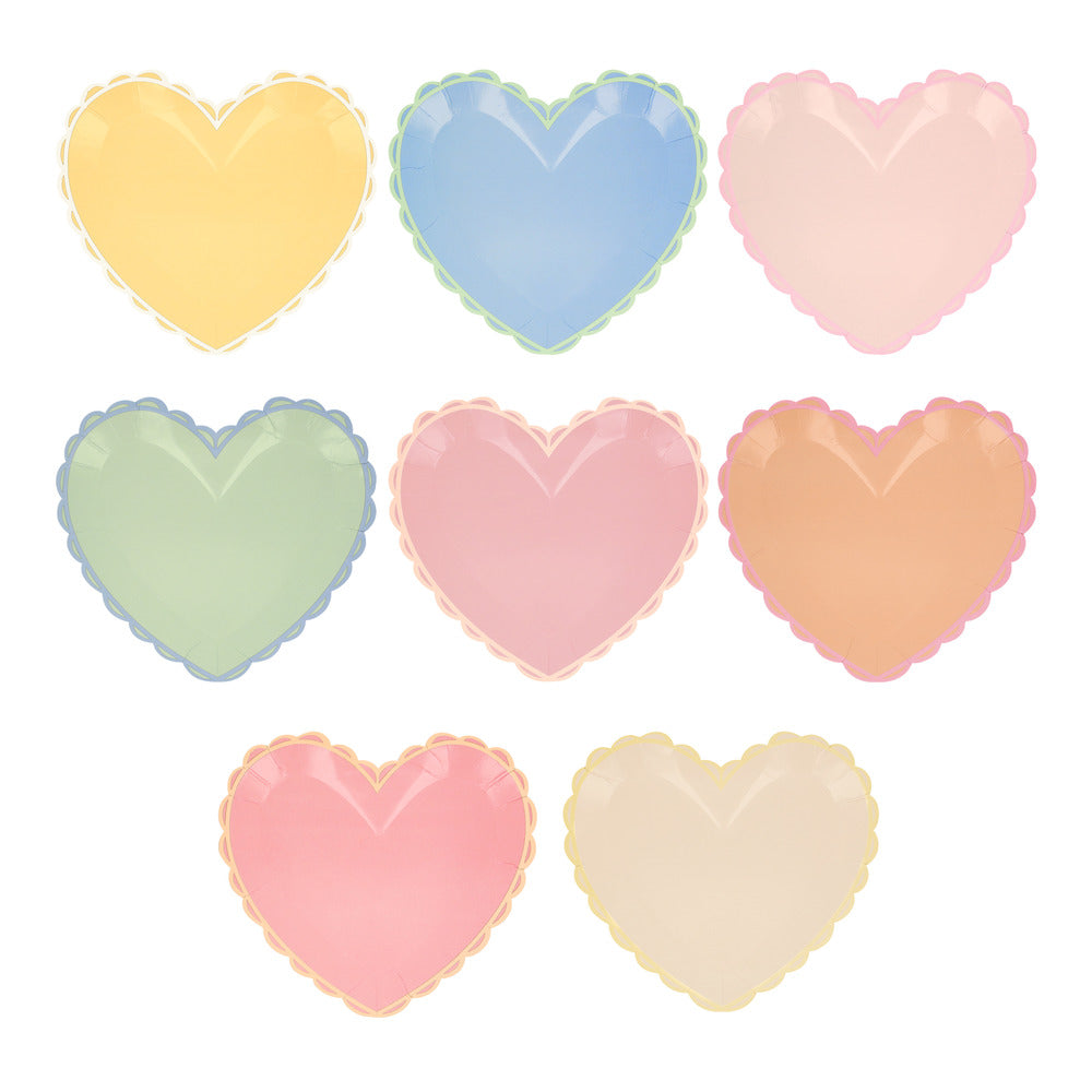 Pastel Herz Pappteller klein