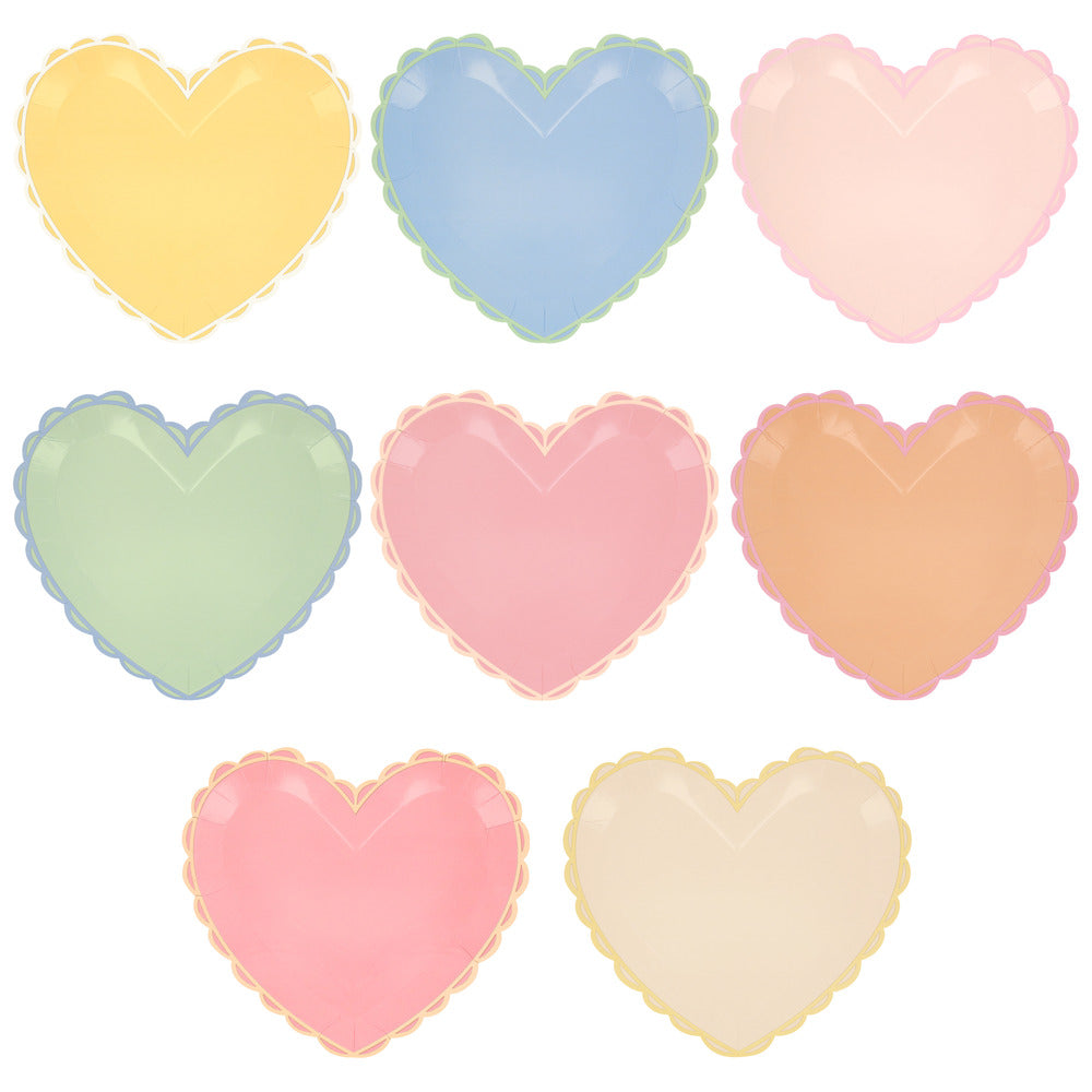Pastel Herz Pappteller gross