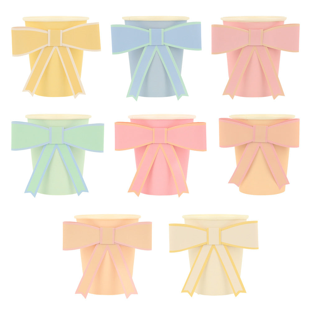Pastel Schleifen Pappbecher