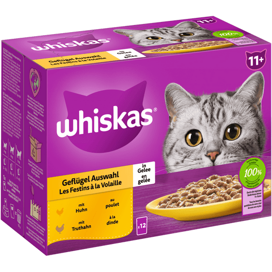 Whiskas 11+ Geflügel Auswahl Gelee 12x85g 4er Pack