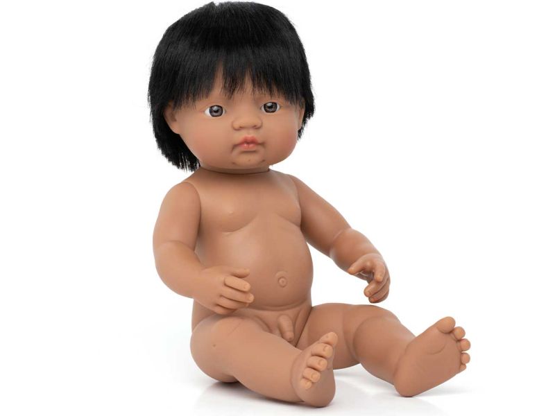 miniland dolls Babypuppe südamerikanischer Junge ohne Kleidung