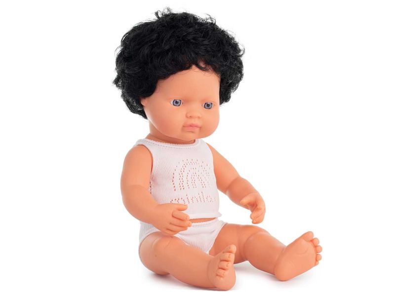 miniland dolls Babypuppe europäischer Junge, gelockt