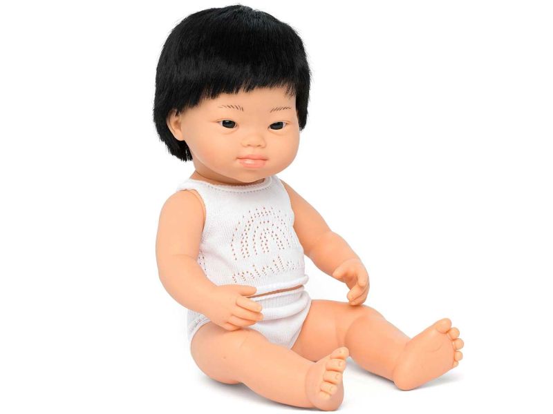 miniland dolls Babypuppe asiatischer Junge mit Down-Syndrom