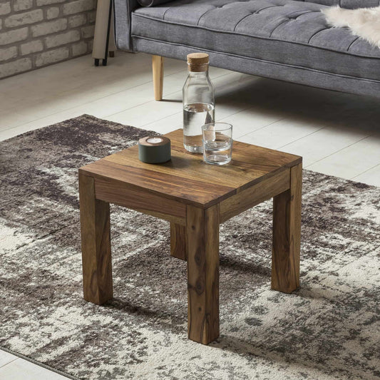 Couchtisch Massiv-Holz Sheesham 45 cm breit Wohnzimmer-Tisch Design dunkel-braun Landhaus-Stil Beistelltisch Natur-Produkt Wohnzimmermöbel Unikat modern Massivholzmöbel Echtholz rechteckig