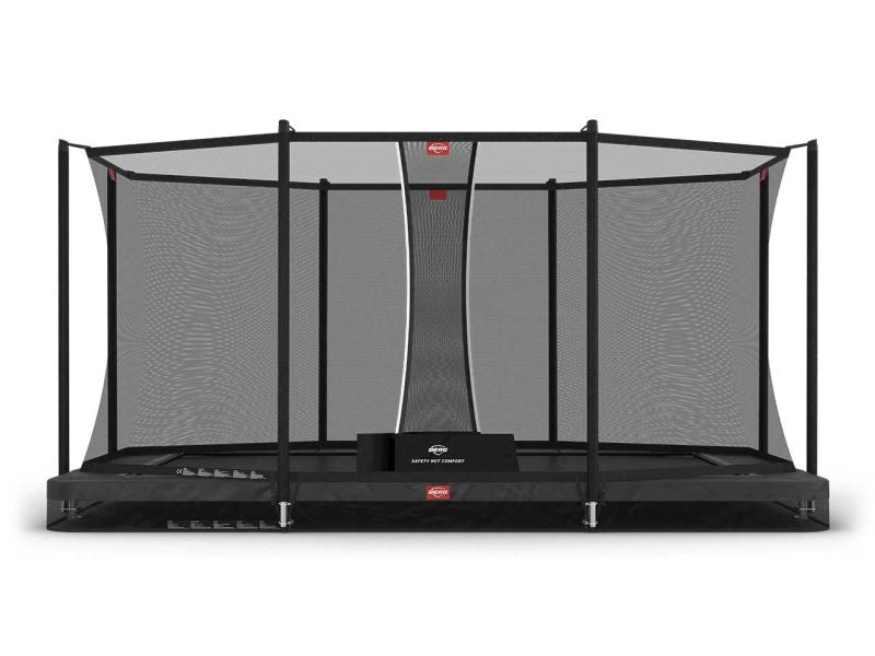 BERG Trampolin Ultim Favorit InGround 410 Grey mit AirFlow inkl. Sicherheitsnetz Comfort