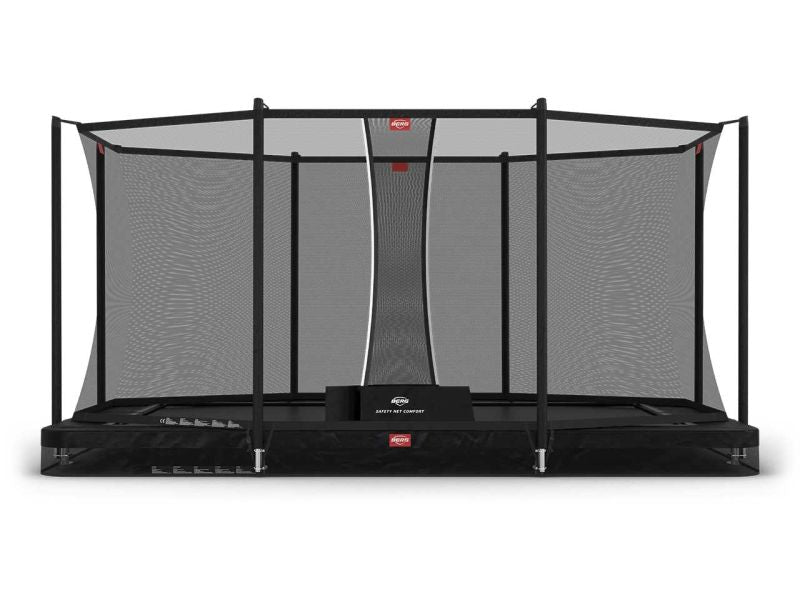 BERG Trampolin Ultim Favorit InGround 410 Black mit AirFlow inkl. Sicherheitsnetz Comfort