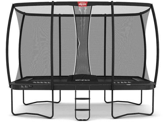 BERG Trampolin Ultim Champion Regular 410 Grey mit AirFlow Pro inkl. Sicherheitsnetz Deluxe XL