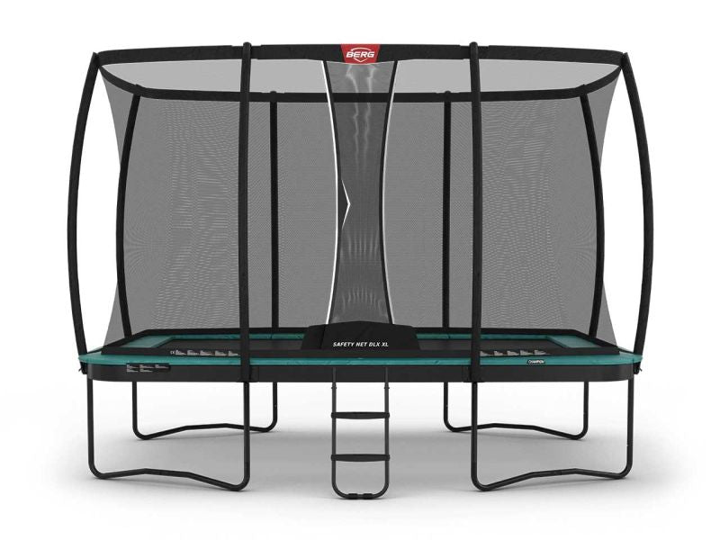 BERG Trampolin Ultim Champion Regular 410 AirFlow Pro, Grün inkl. Sicherheitsnetz Deluxe XL
