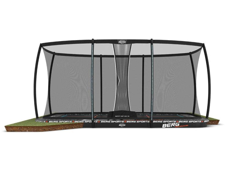 BERG Trampolin Ultim Pro Bouncer Sports FlatGround 500 inkl. Sicherheitsnetz Deluxe XL