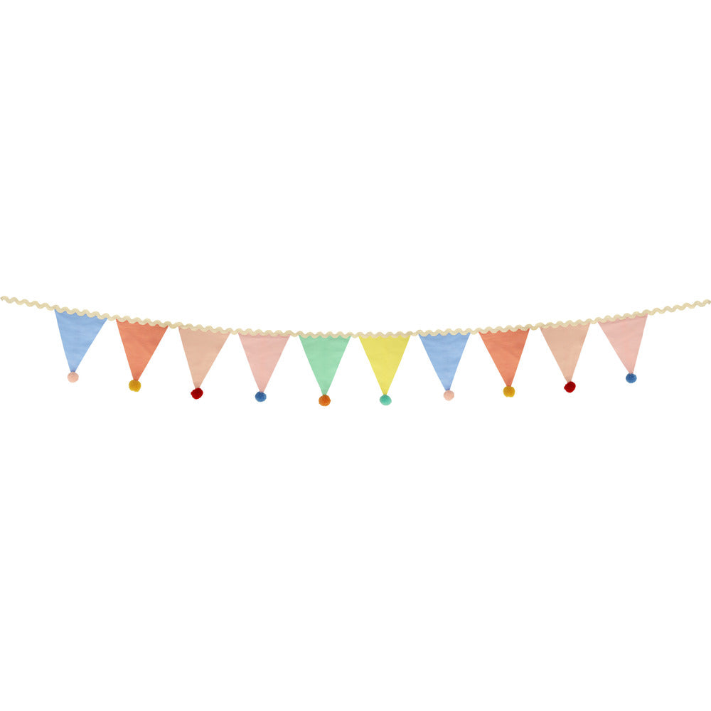 Pastel Pom Pom Flaggengirlande