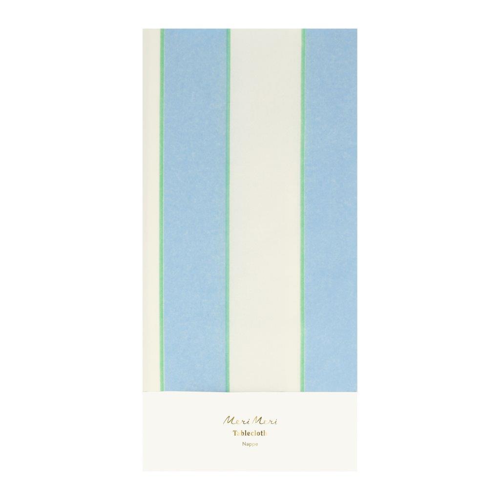 Papiertischdecke Blau gestreift