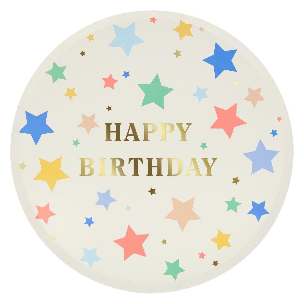 Happy Birthday Stars Pappteller gross