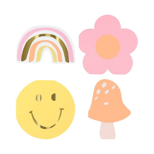 Happy Face Icons Figuren Servietten