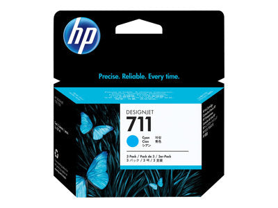 HP 3x 711 Tinte Cyan DJ T120 520