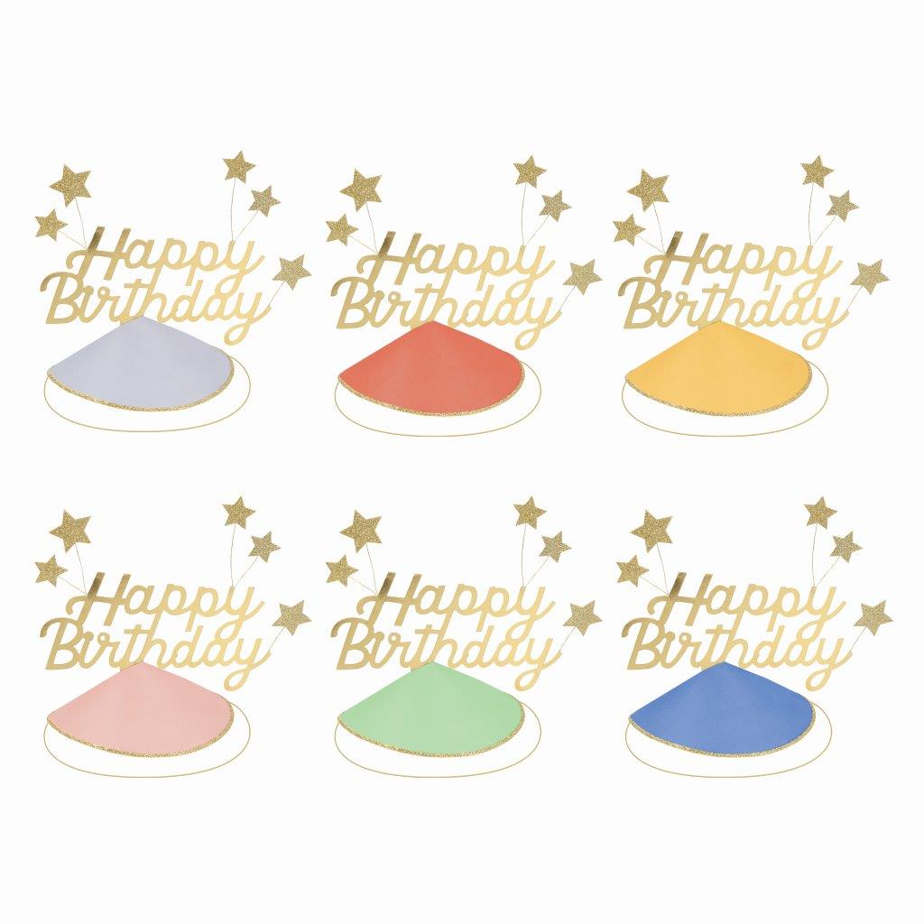 Happy Birthday & Stars Partyhüte