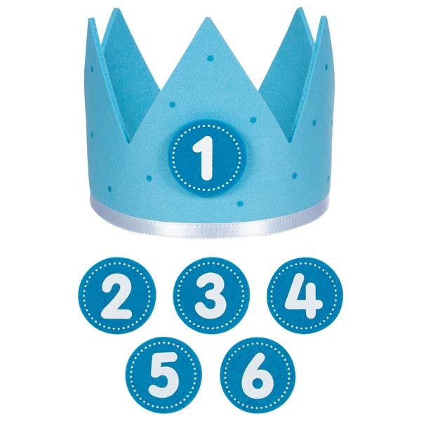 Geburtstagskrone mit Zahl blau