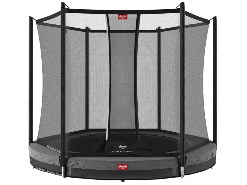 BERG Trampolin Favorit InGround 270 Grey mit AirFlow inkl. Sicherheitsnetz Comfort