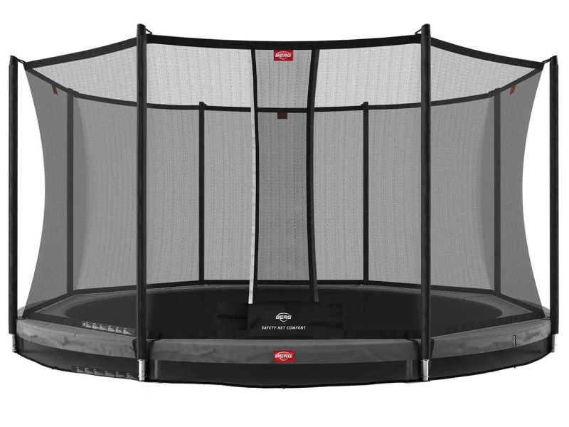 BERG Trampolin Favorit InGround 380 Grey mit AirFlow inkl. Sicherheitsnetz Comfort