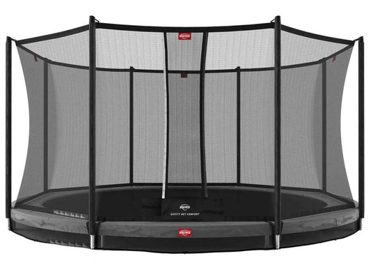 BERG Trampolin Favorit InGround 380 Grey mit AirFlow inkl. Sicherheitsnetz Comfort