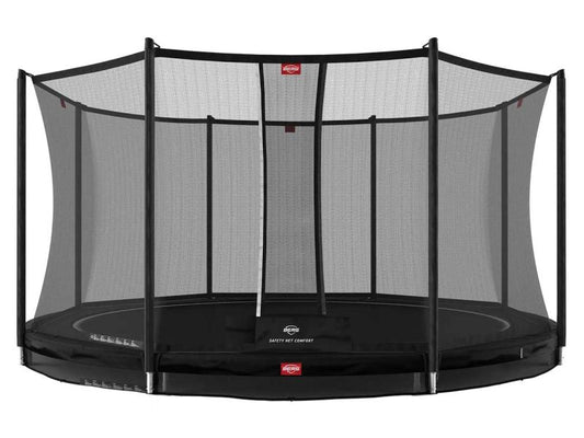 BERG Trampolin Favorit InGround 380 Black mit AirFlow inkl. Sicherheitsnetz Comfort