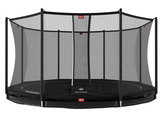 BERG Trampolin Favorit InGround 430 Black mit AirFlow inkl. Sicherheitsnetz Comfort