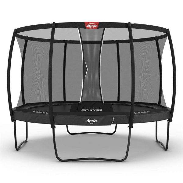 BERG Trampolin Champion Regular 380 Grey mit AirFlow Pro inkl. Sicherheitsnetz Deluxe