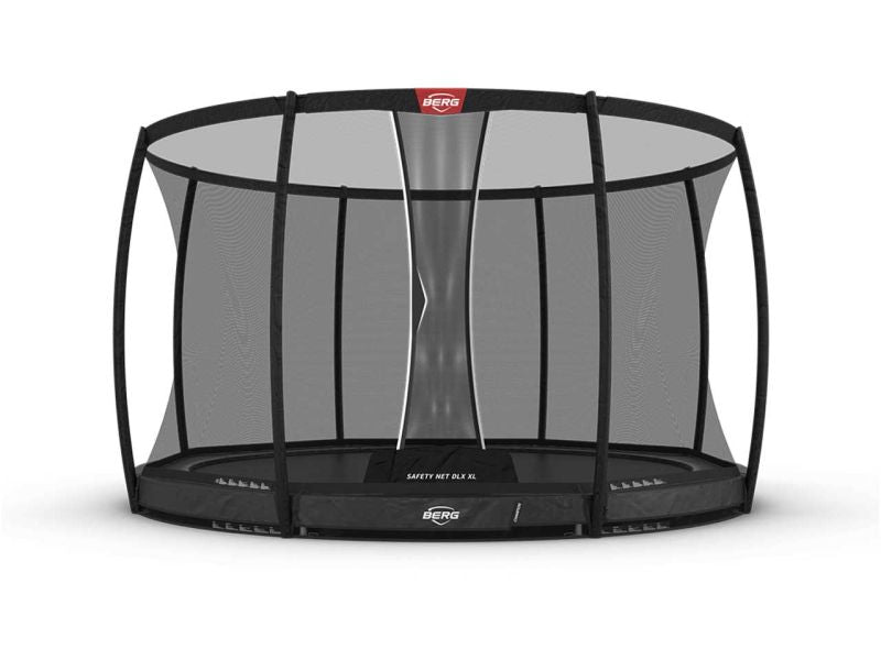 BERG Trampolin Champion InGround 430 Grey mit AirFlow Pro inkl. Sicherheitsnetz Deluxe XL