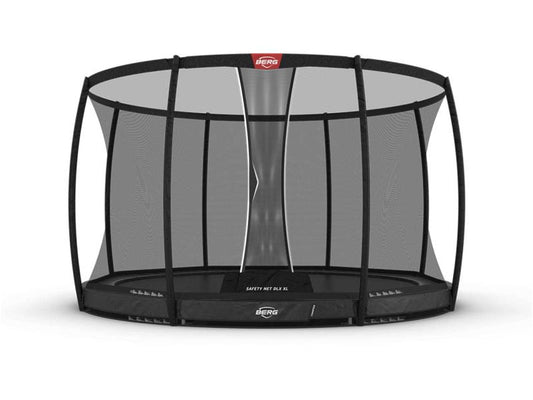 BERG Trampolin Champion InGround 430 Grey mit AirFlow Pro inkl. Sicherheitsnetz Deluxe XL