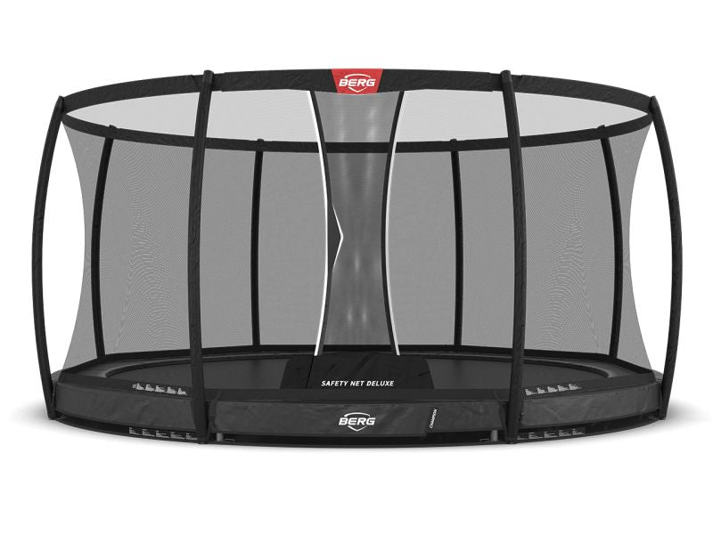 BERG Trampolin Champion InGround 430 Grey inkl. Sicherheitsnetz Deluxe