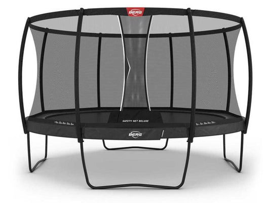 BERG Trampolin Champion Regular 430 Grey mit AirFlow Pro inkl. Sicherheitsnetz Deluxe