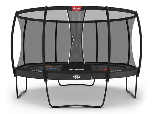 BERG Trampolin Champion Regular 430 Grey Levels mit AirFlow Pro inkl. Sicherheitsnetz Deluxe