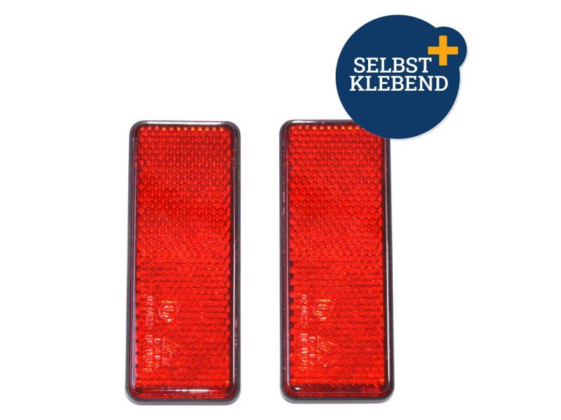 Filmer Reflektor zum Ankleben, eckig, rot, 2er-Set