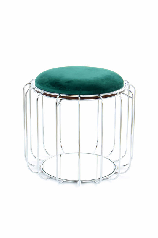 Beistelltisch / Pouf Comfortable 110 Dunkelgrün / Silber