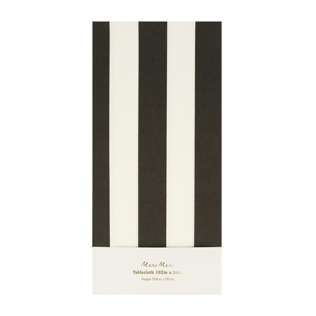 Papiertischdecke schwarz gestreift