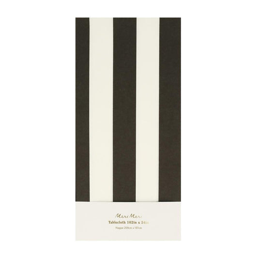 Papiertischdecke schwarz gestreift