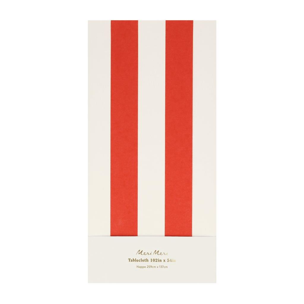 Papiertischdecke rot gestreift