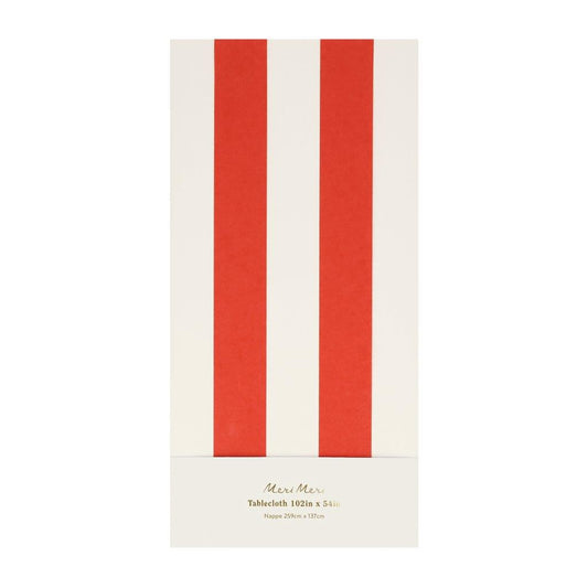 Papiertischdecke rot gestreift