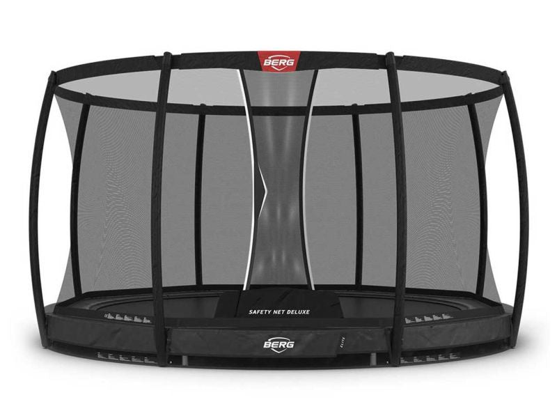 BERG Trampolin Elite InGround 380 Grey mit AirFlow Pro inkl. Sicherheitsnetz Deluxe