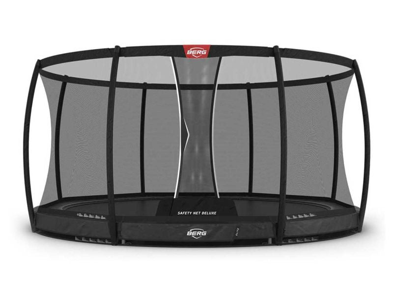BERG Trampolin Elite InGround 430 Grey mit AirFlow Pro inkl. Sicherheitsnetz Deluxe