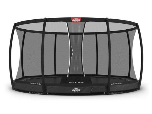 BERG Trampolin Elite InGround 430 Grey mit AirFlow Pro inkl. Sicherheitsnetz Deluxe