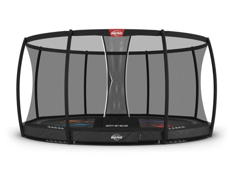 BERG Trampolin Elite InGround 430 Grey Levels mit AirFlow Pro inkl. Sicherheitsnetz Deluxe