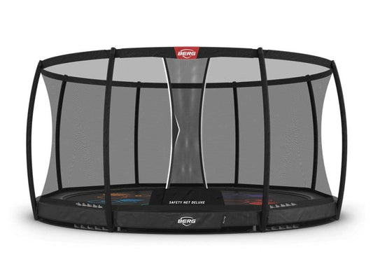BERG Trampolin Elite InGround 430 Grey Levels mit AirFlow Pro inkl. Sicherheitsnetz Deluxe