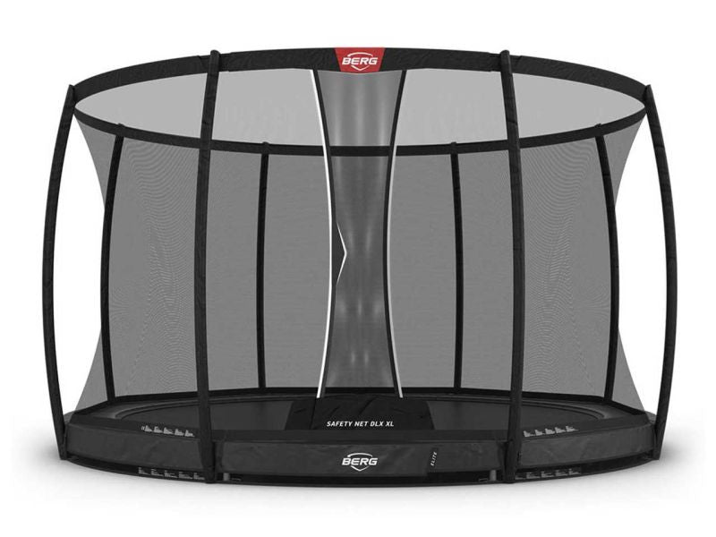 BERG Trampolin Elite InGround 430 Grey mit AirFlow Pro inkl. Sicherheitsnetz Deluxe XL