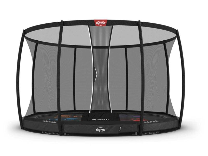BERG Trampolin Elite InGround 430 Grey Levels mit AirFlow Pro inkl. Sicherheitsnetz Deluxe XL