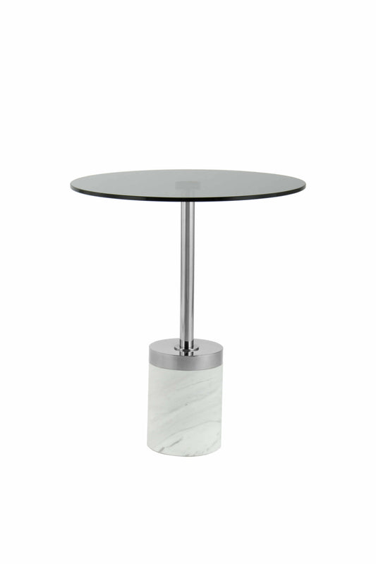 Beistelltisch Lana 125 Silber / Weiß