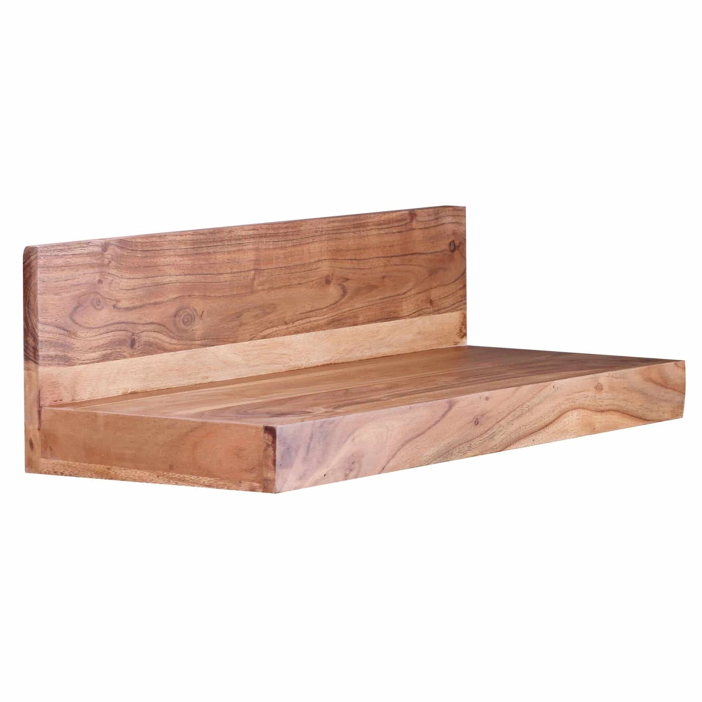 Wandregal MUMBAI Massiv-Holz Akazie Holzregal 60 cm Landhaus-Stil Hänge-Regal Echt-Holz Wand-Board Natur-Produkt