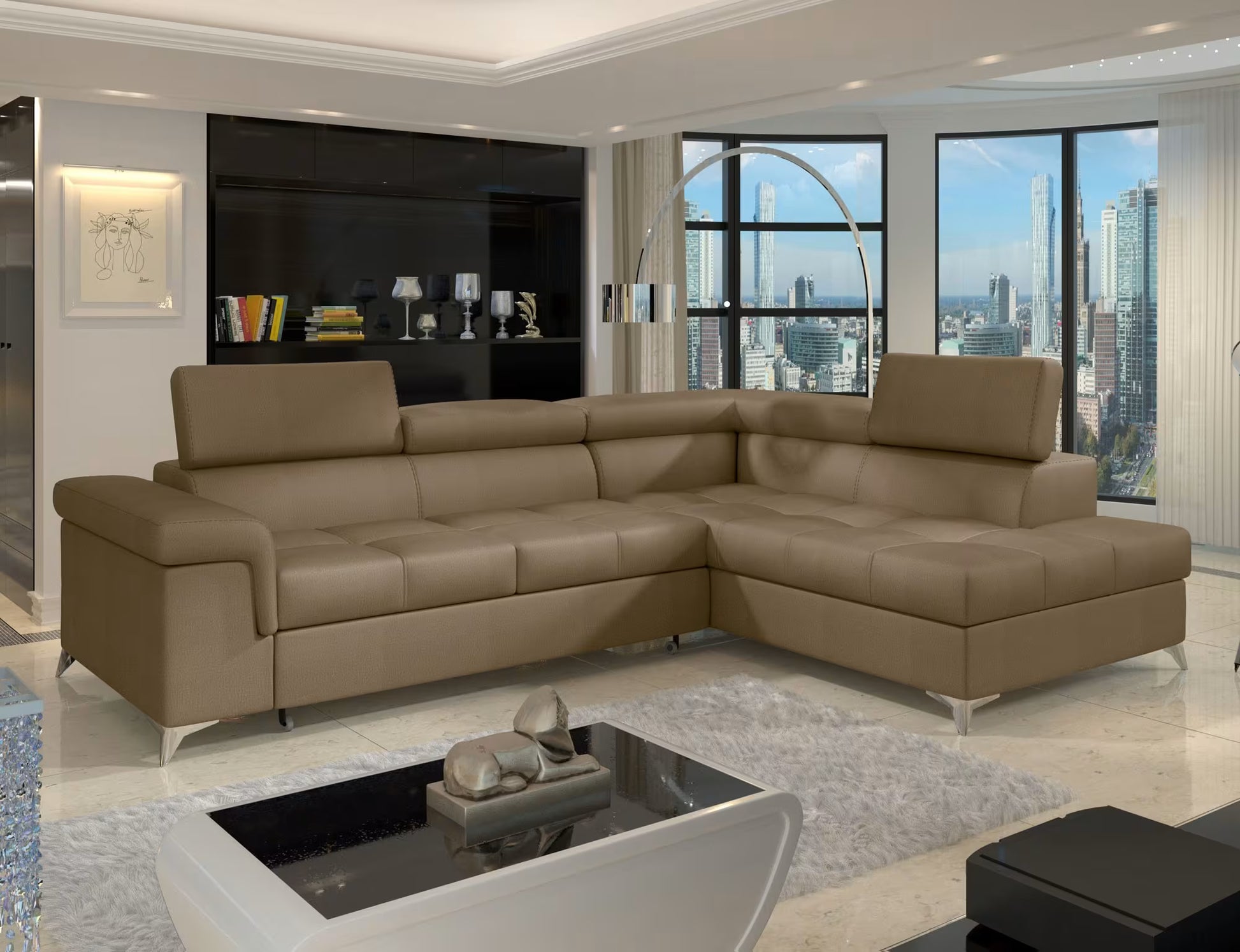 Verendio Ecksofa mit Schlaffunktion – Großzügige Sitz- und Liegefläche, pflegeleichter Monolith-Stoff, integrierter Stauraum und flexible Farbwahl