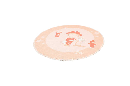 Teppich Bambini 100 Braun Ø 160cm RUND |Flachflor